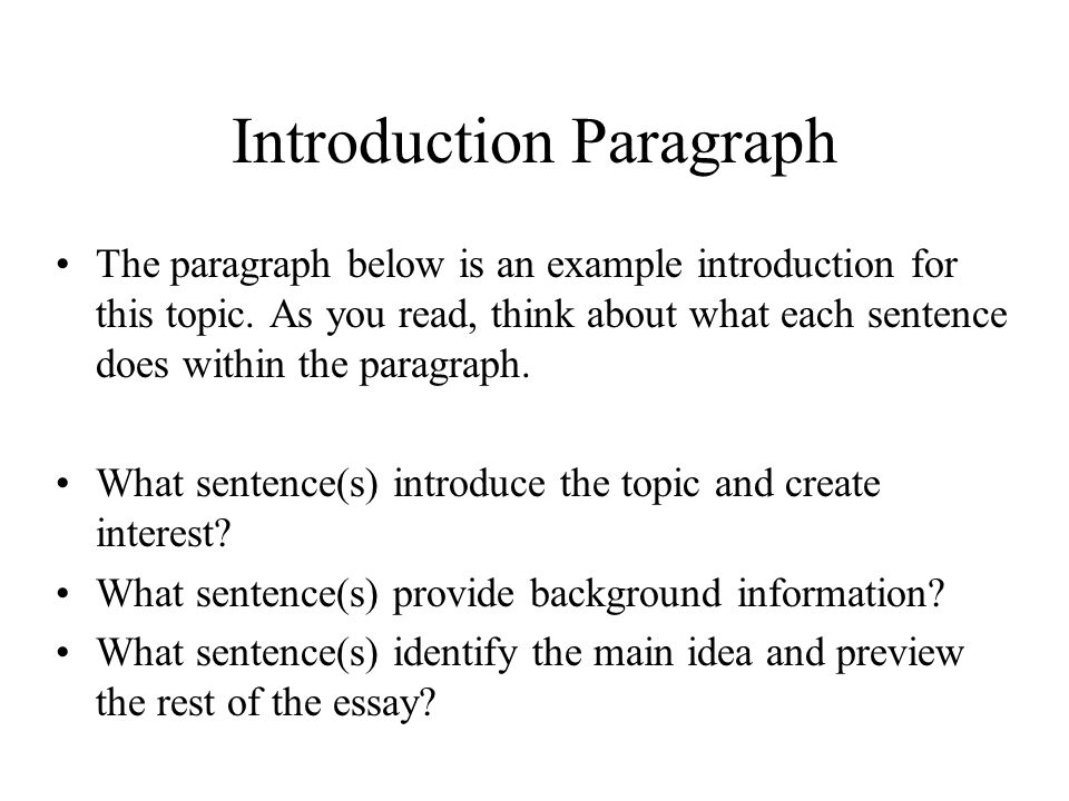 Thesis and introduction paragraph examples