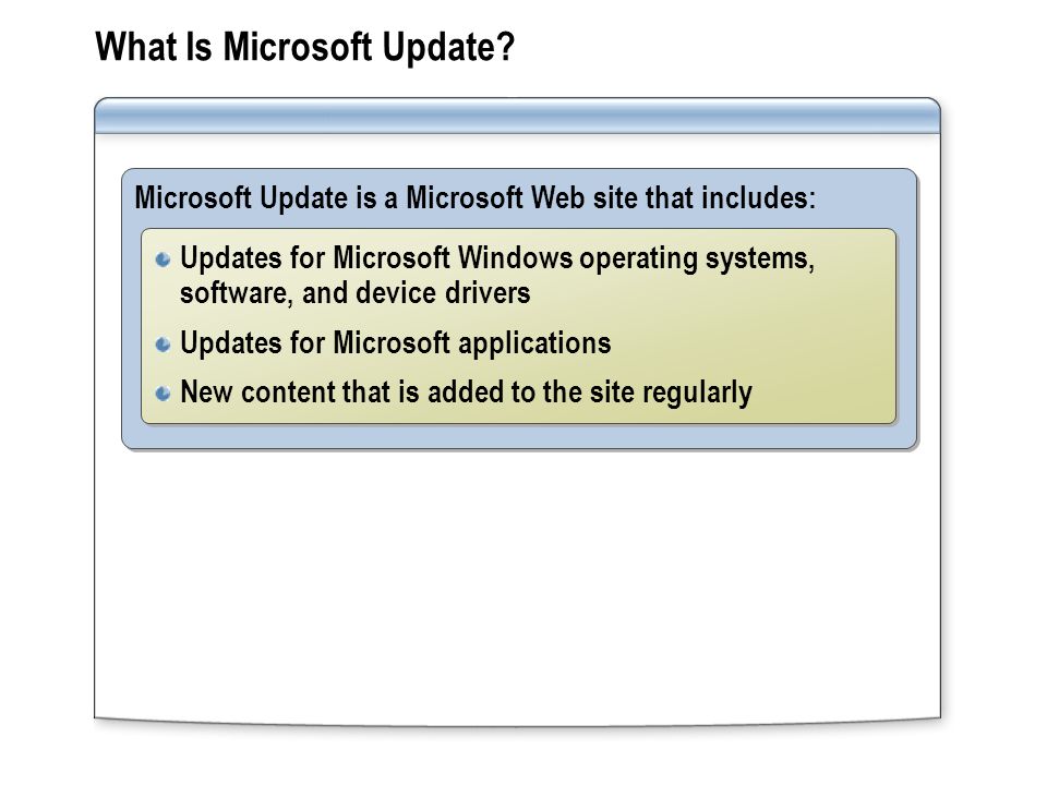 What Is Microsoft Update.