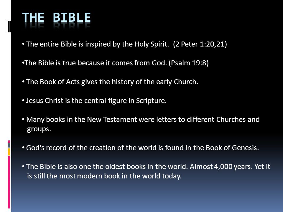 The entire Bible is inspired by the Holy Spirit.