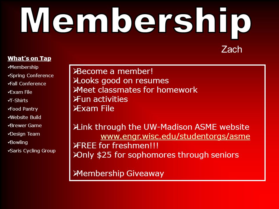 Zach  Become a member.