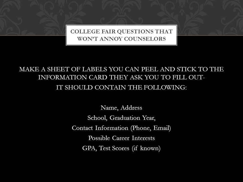 college address labels