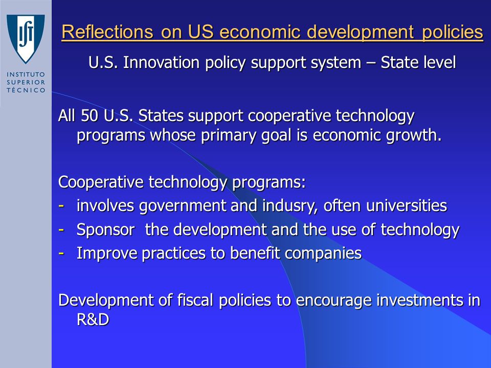 Reflections on US economic development policies U.S.