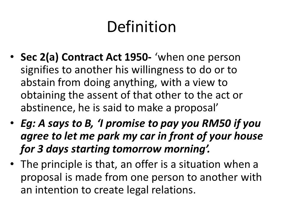 intention to create legal relations definition