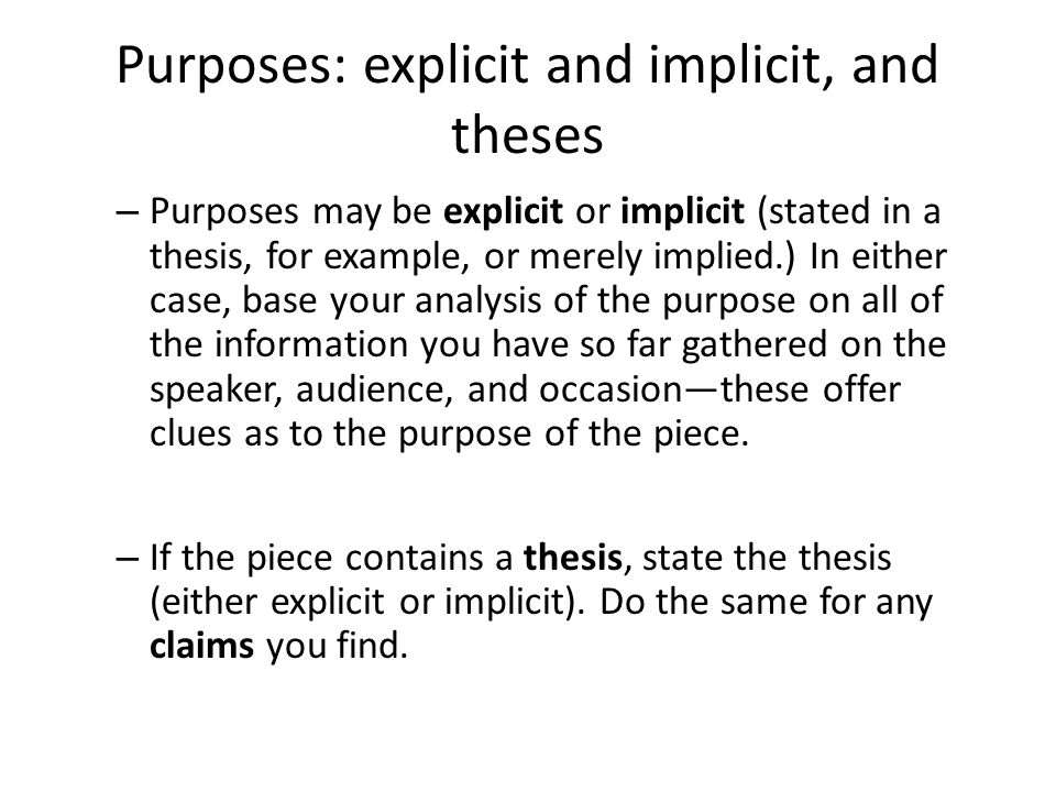 Difference between a stated thesis statement and an implied thesis statement