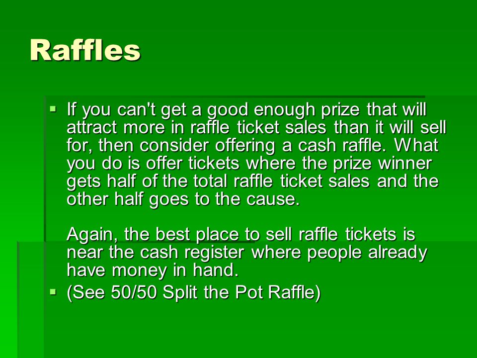 best way to sell raffle tickets