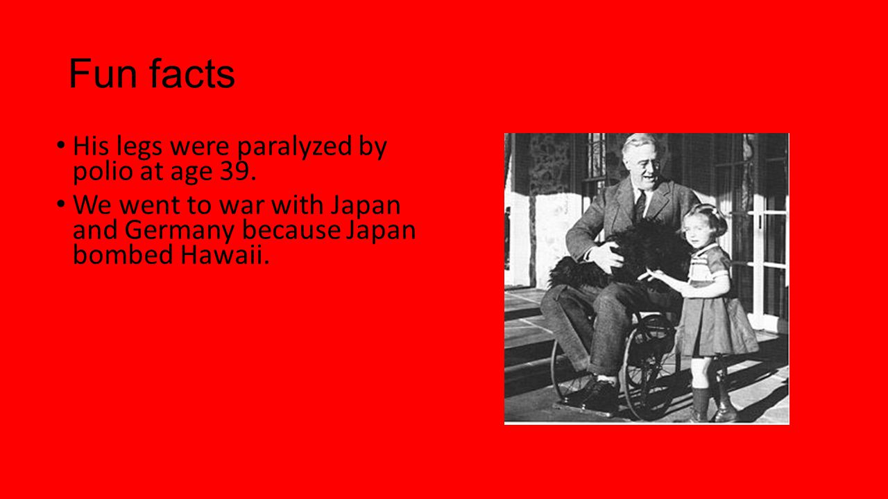 Fun facts His legs were paralyzed by polio at age 39.