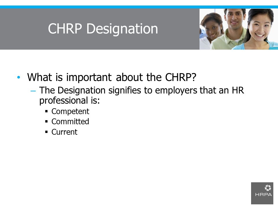 CHRP Designation What is important about the CHRP.