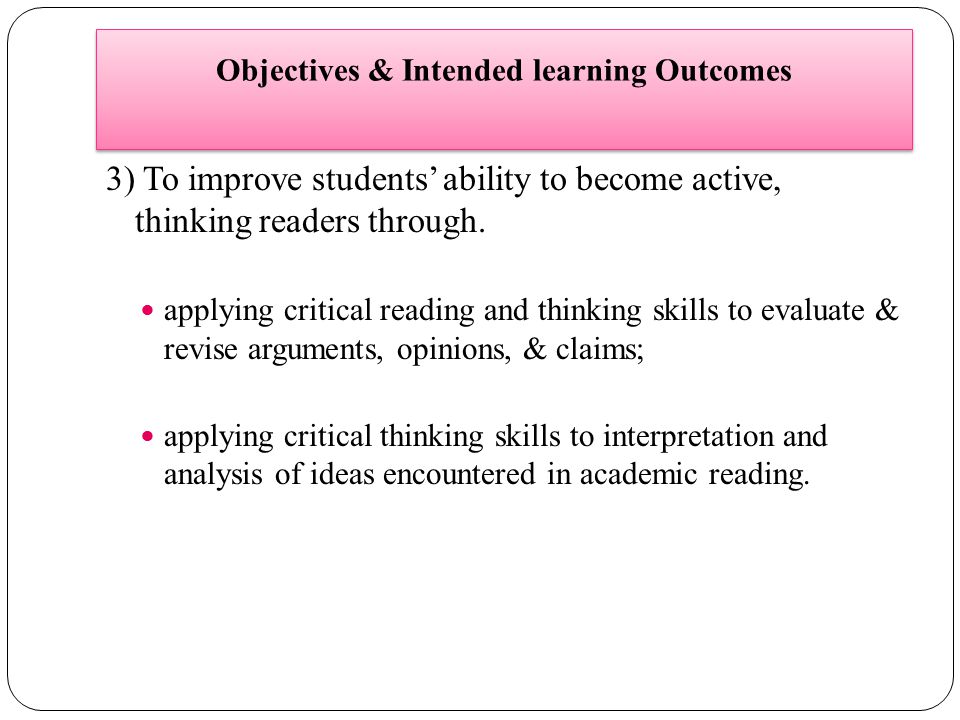 critical thinking skills learning outcomes critical thinking skills learning outcomes