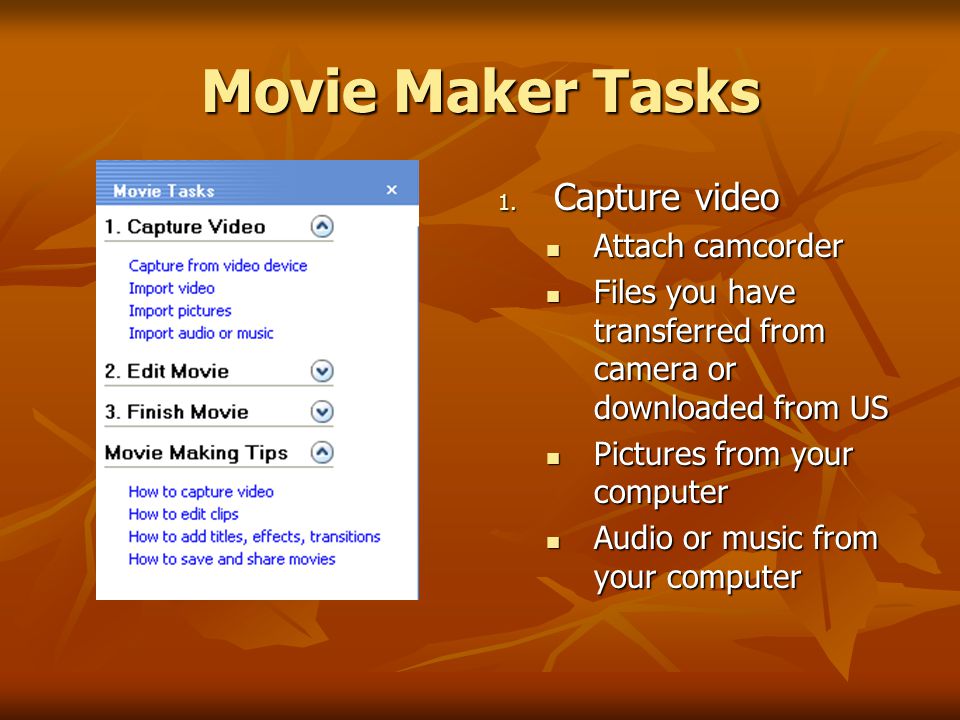 Movie Maker Tasks 1.
