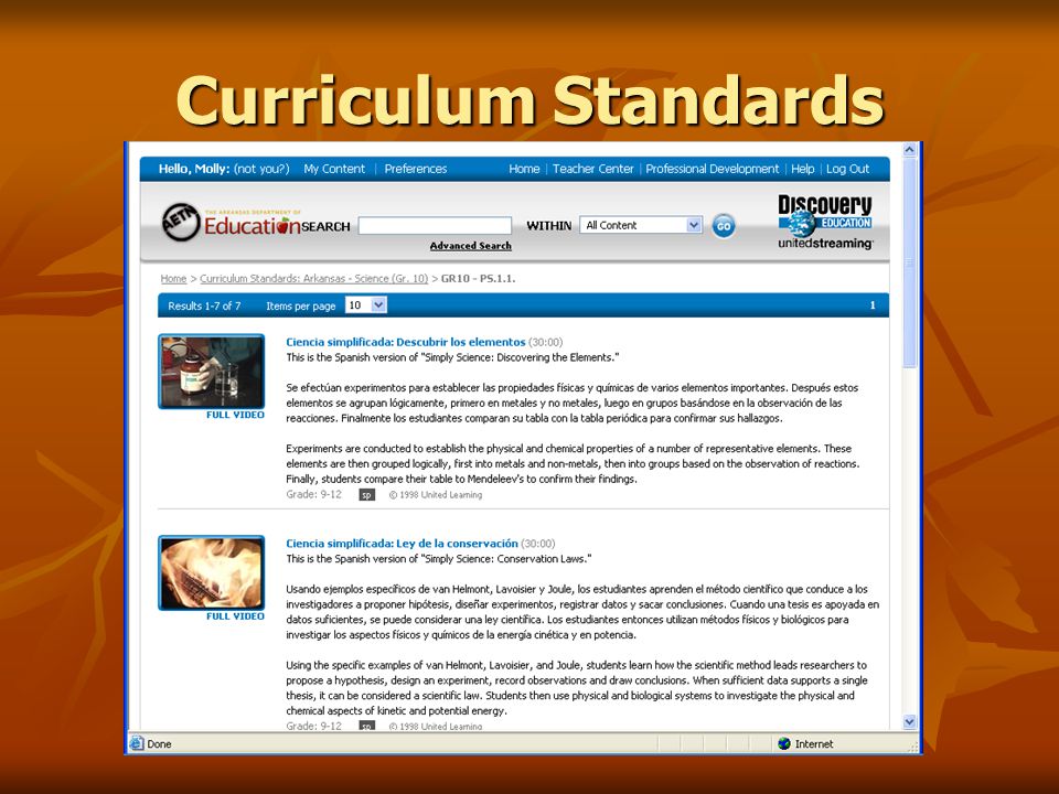 Curriculum Standards