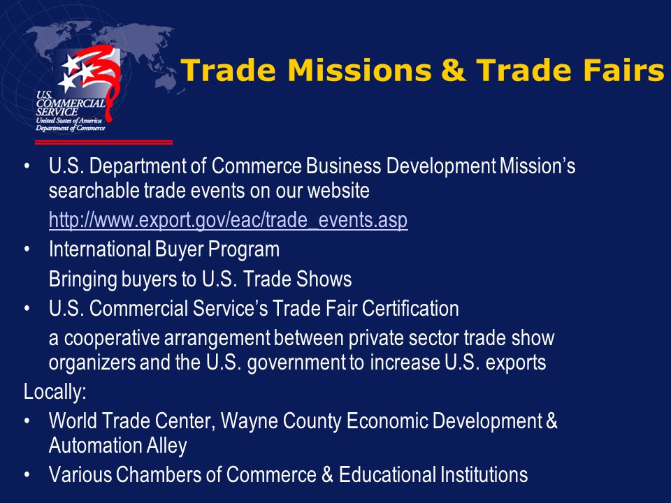 Trade Missions & Trade Fairs U.S.