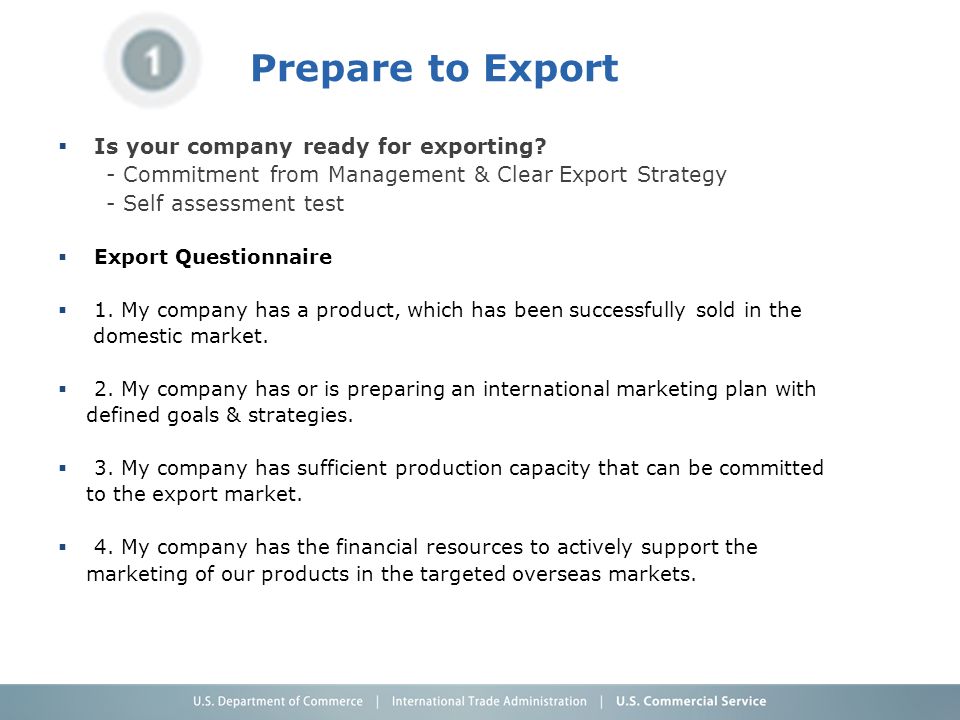 Prepare to Export  Is your company ready for exporting.