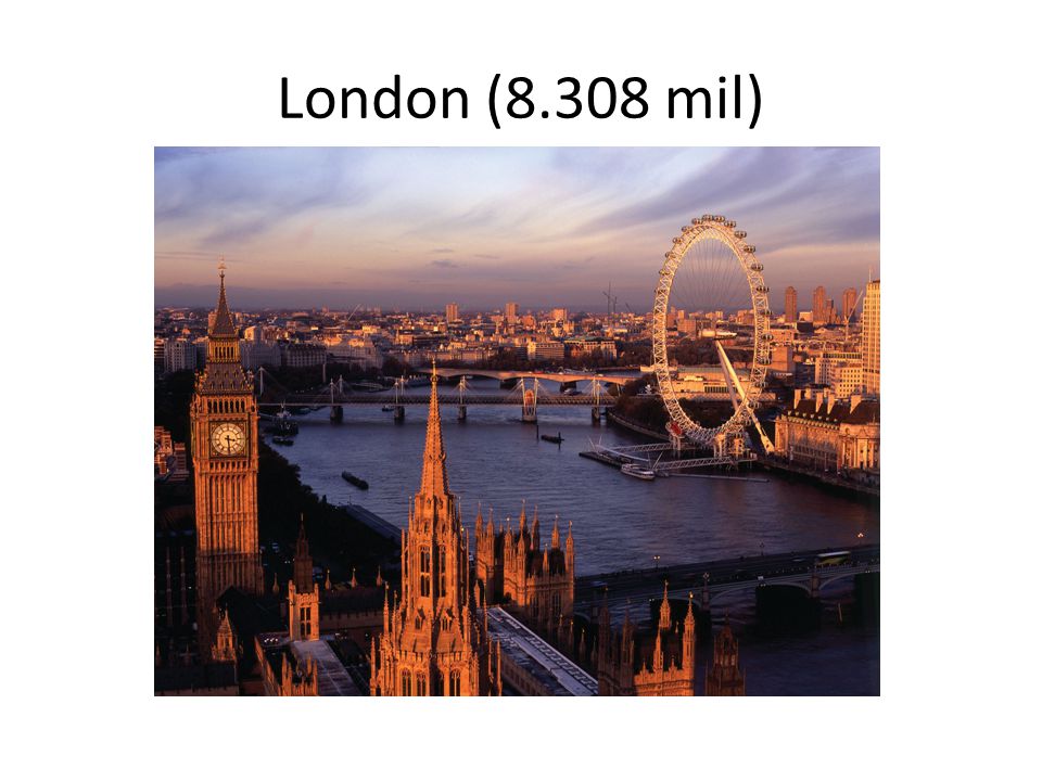 London (8.308 mil)