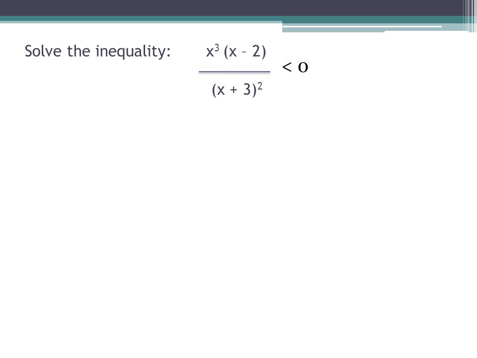 Solve the inequality: x 3 (x – 2) (x + 3) 2 < 0