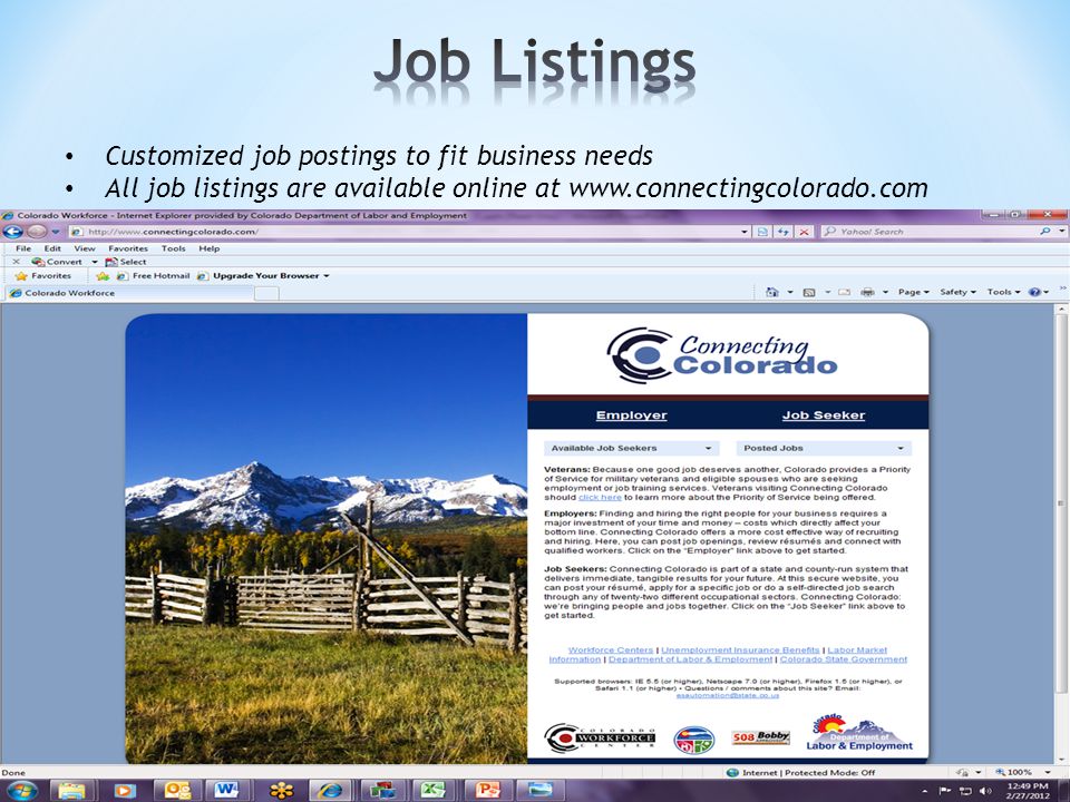 Customized job postings to fit business needs All job listings are available online at