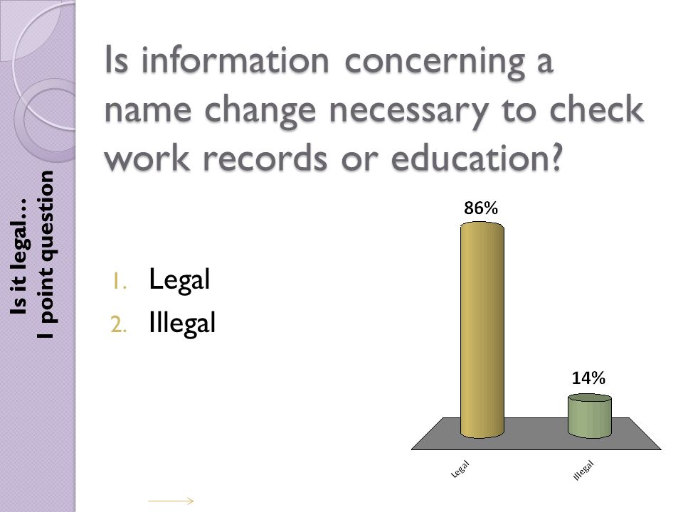 Is information concerning a name change necessary to check work records or education.