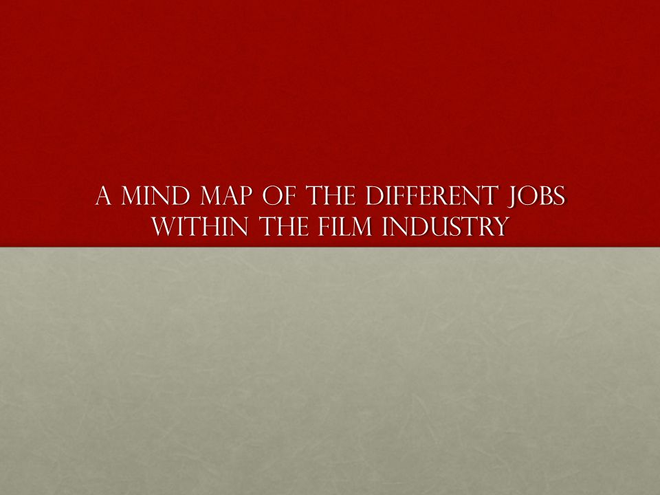 A Mind Map of the Different Jobs Within The Film Industry