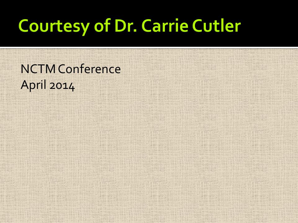 NCTM Conference April 2014
