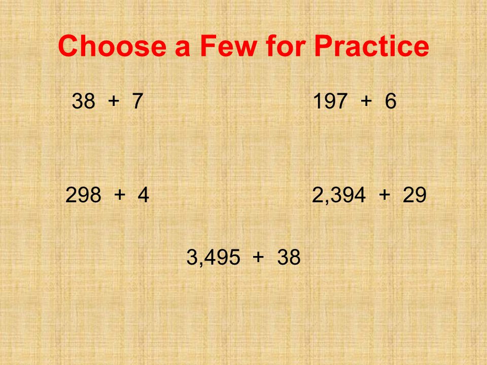 Choose a Few for Practice , ,