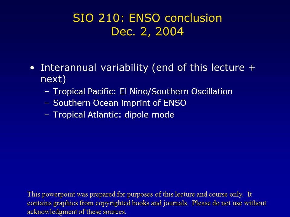 SIO 210: ENSO conclusion Dec.