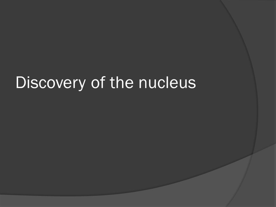 Discovery of the nucleus