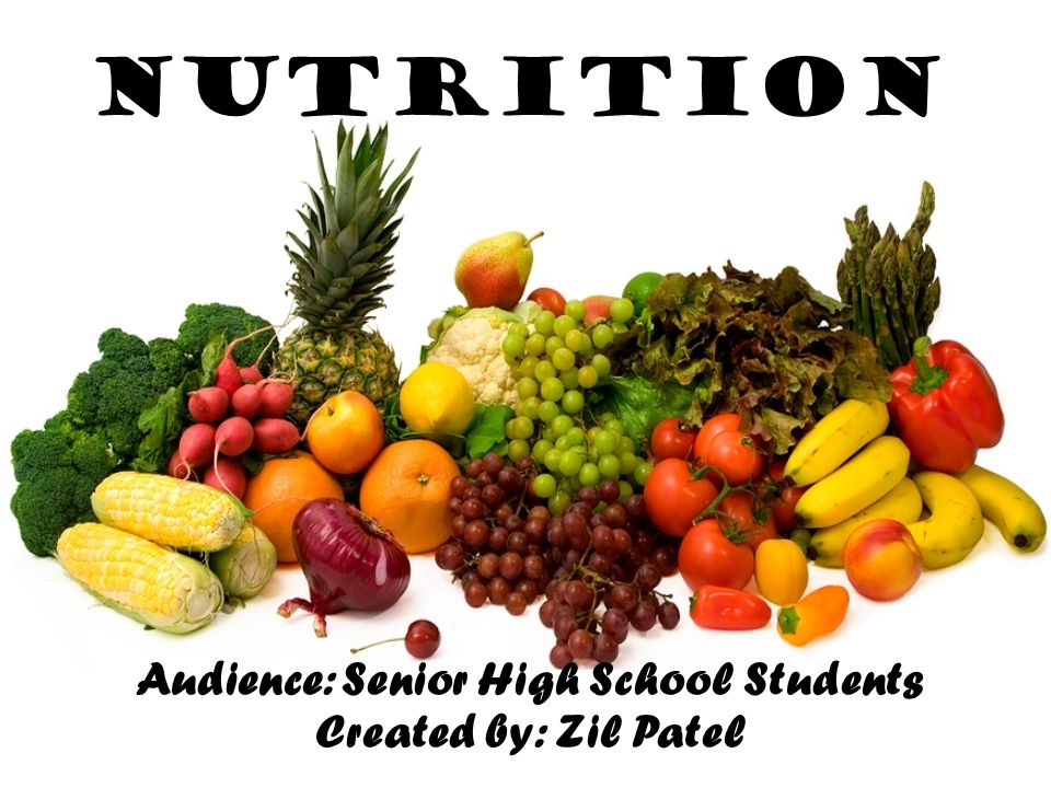 Nutrition Audience: Senior High School Students Created by: Zil Patel