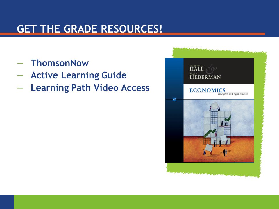 GET THE GRADE RESOURCES! —ThomsonNow —Active Learning Guide —Learning Path Video Access