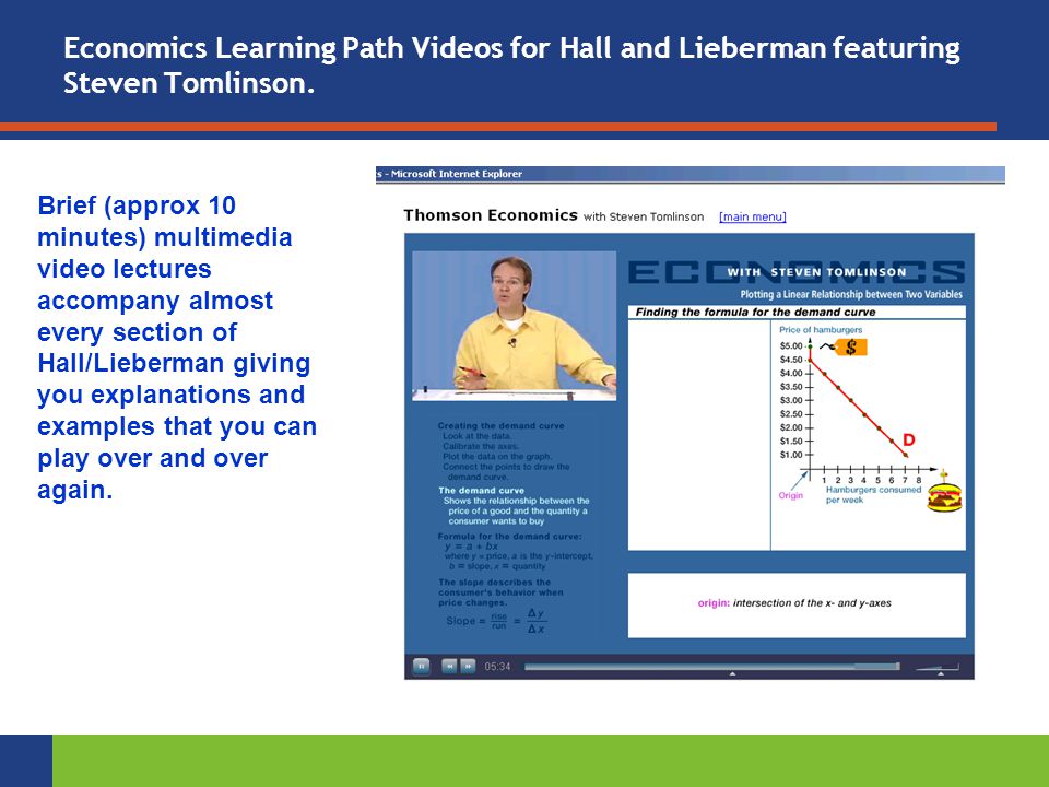 Economics Learning Path Videos for Hall and Lieberman featuring Steven Tomlinson.