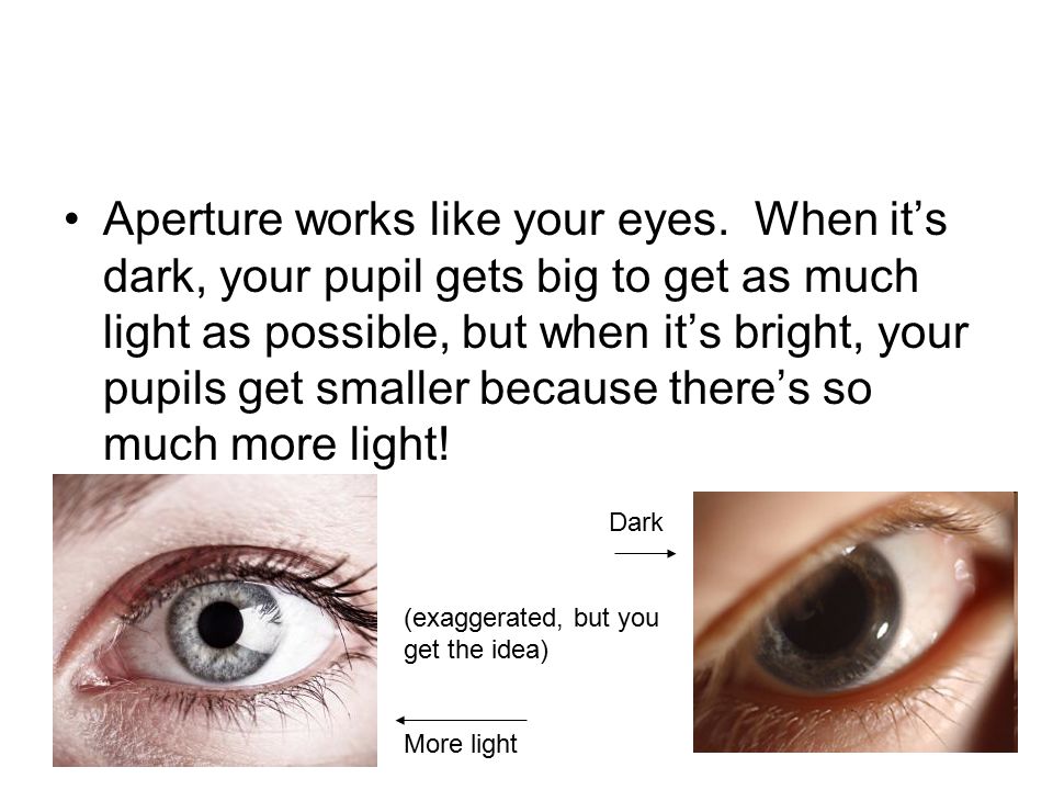 Aperture works like your eyes.