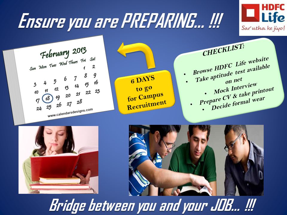 Ensure you are PREPARING… !!.