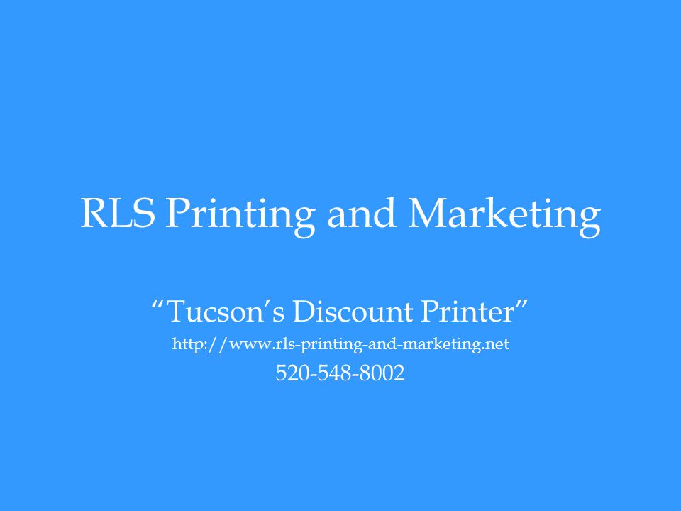 RLS Printing and Marketing Tucson’s Discount Printer