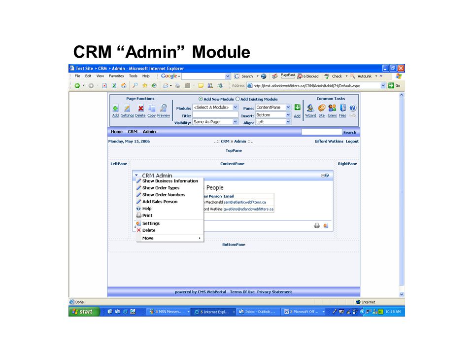 CRM Admin Module