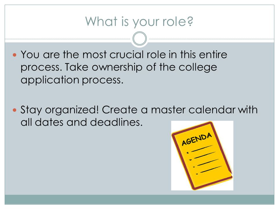 What is your role. You are the most crucial role in this entire process.