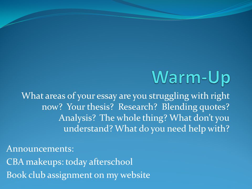 Analysis Essay Structure