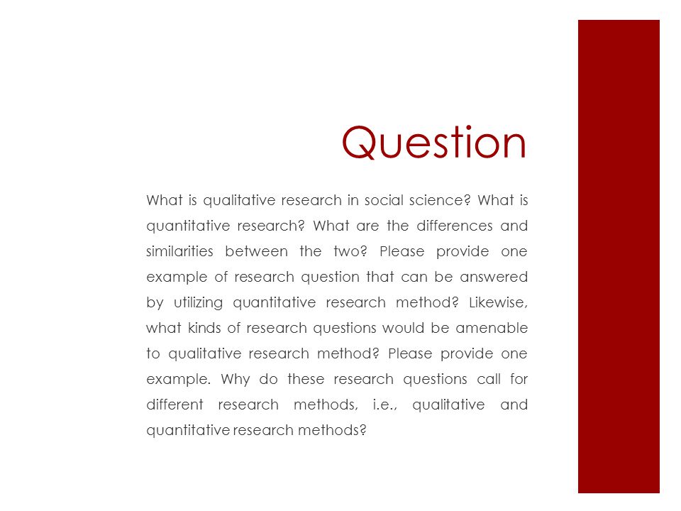 Question What is qualitative research in social science.