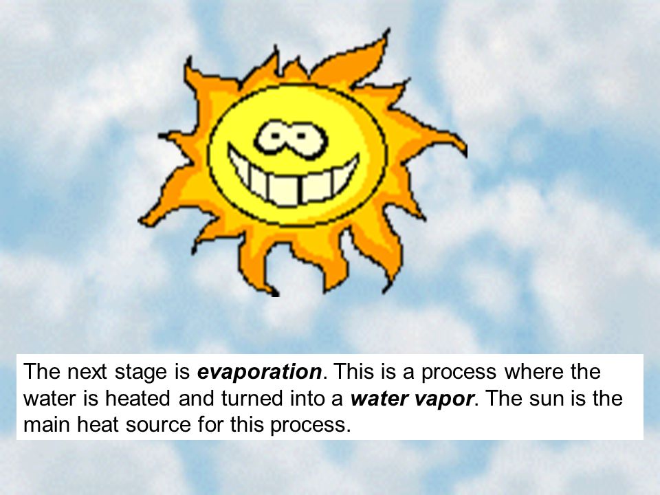 The next stage is evaporation.