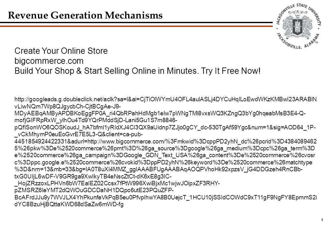 4 Revenue Generation Mechanisms Create Your Online Store bigcommerce.com Build Your Shop & Start Selling Online in Minutes.