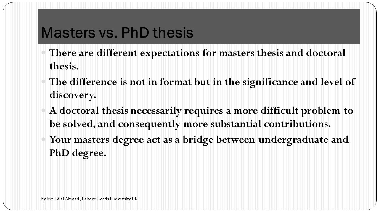Ms thesis vs non thesis