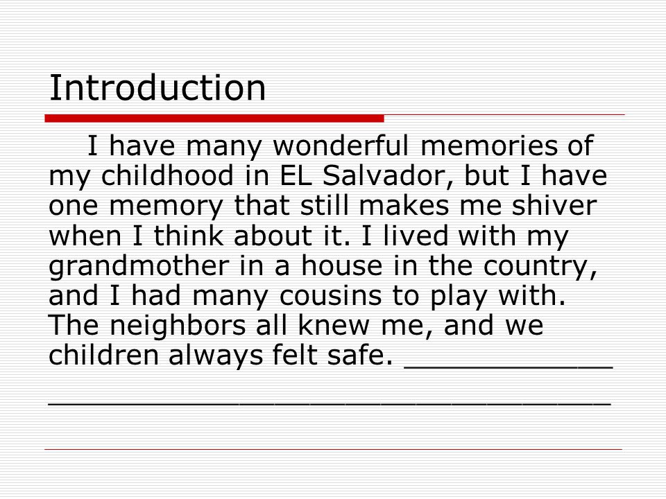 essay on childhood memories