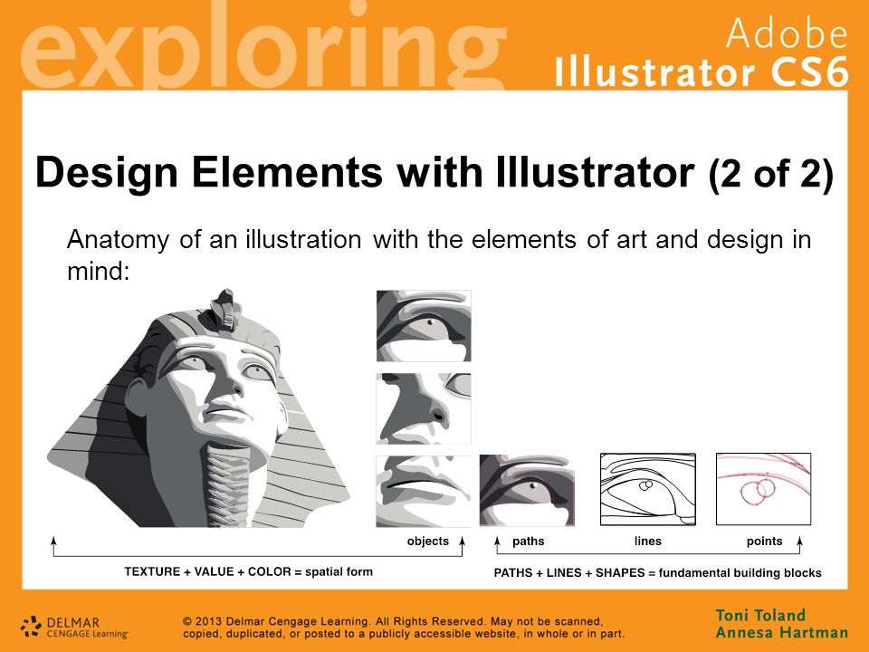 Design Elements with Illustrator (2 of 2) Anatomy of an illustration with the elements of art and design in mind: