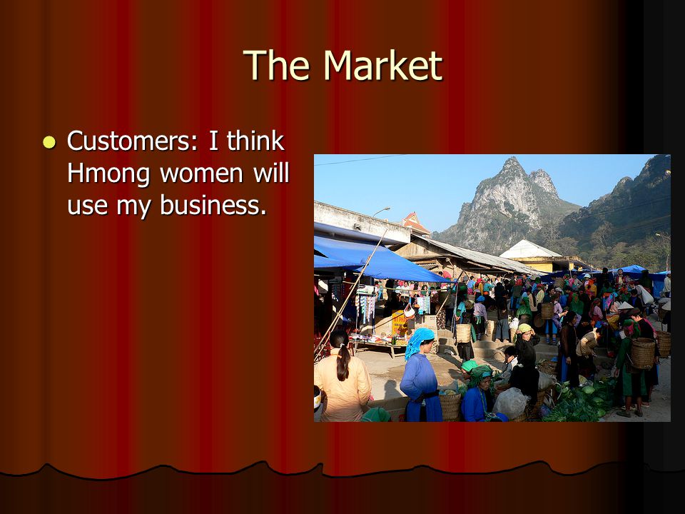 The Market Customers: I think Hmong women will use my business.