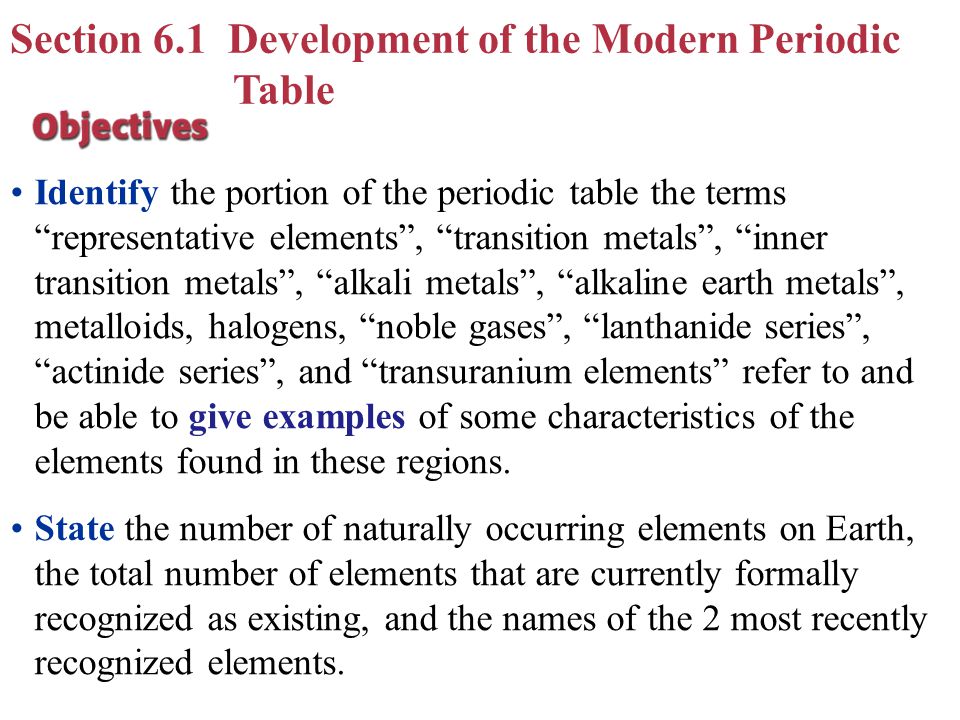 Worksheets Chapter 6 Periodic Trends Practice chapter 6 periodic table law 1development of the section 1 development modern identify portion the