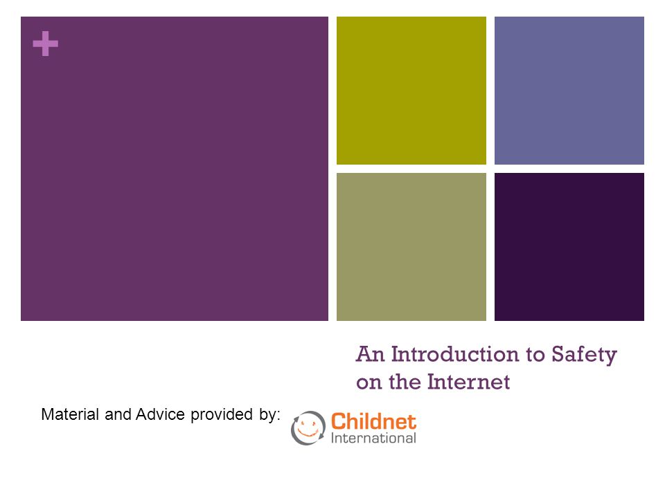 + An Introduction to Safety on the Internet 1 Material and Advice provided by: