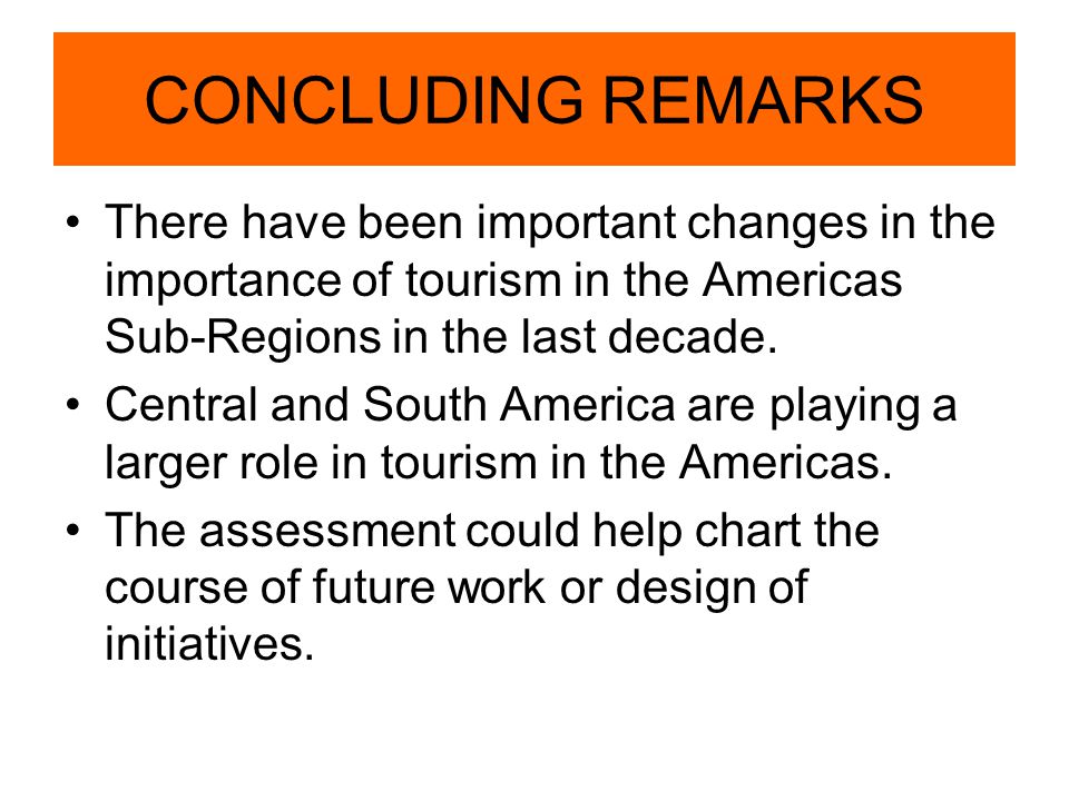 There have been important changes in the importance of tourism in the Americas Sub-Regions in the last decade.