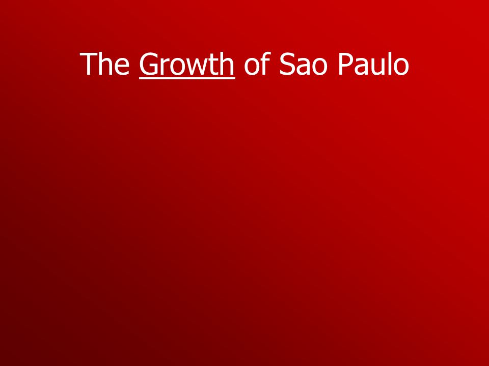 The Growth of Sao Paulo