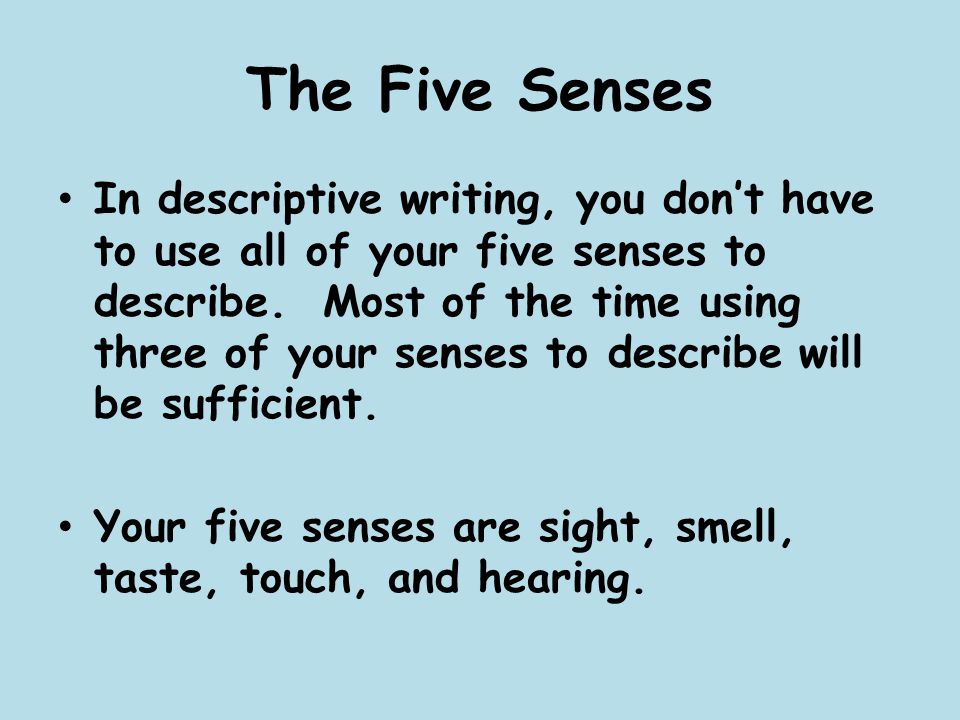 Order an essay 5 senses
