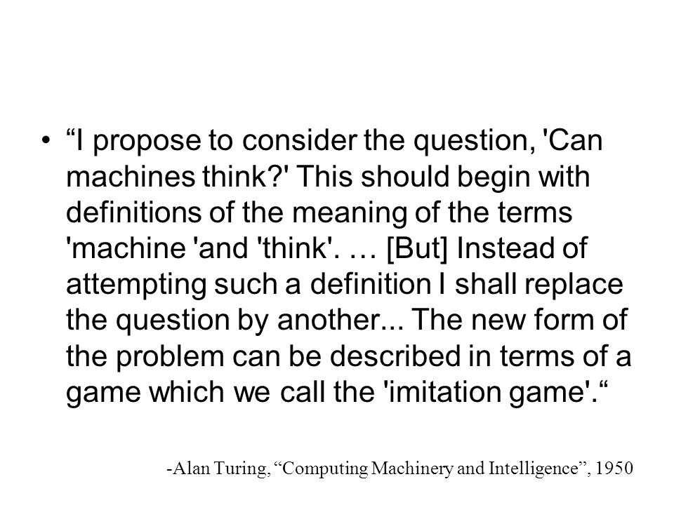 Can machines think turing essay