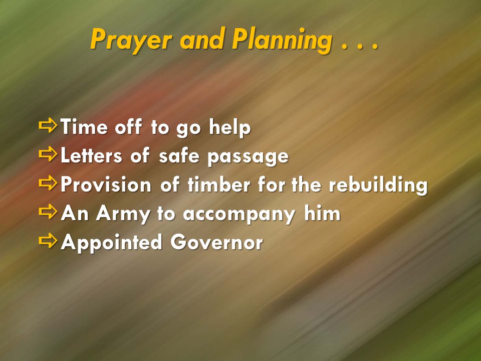 Prayer and Planning...