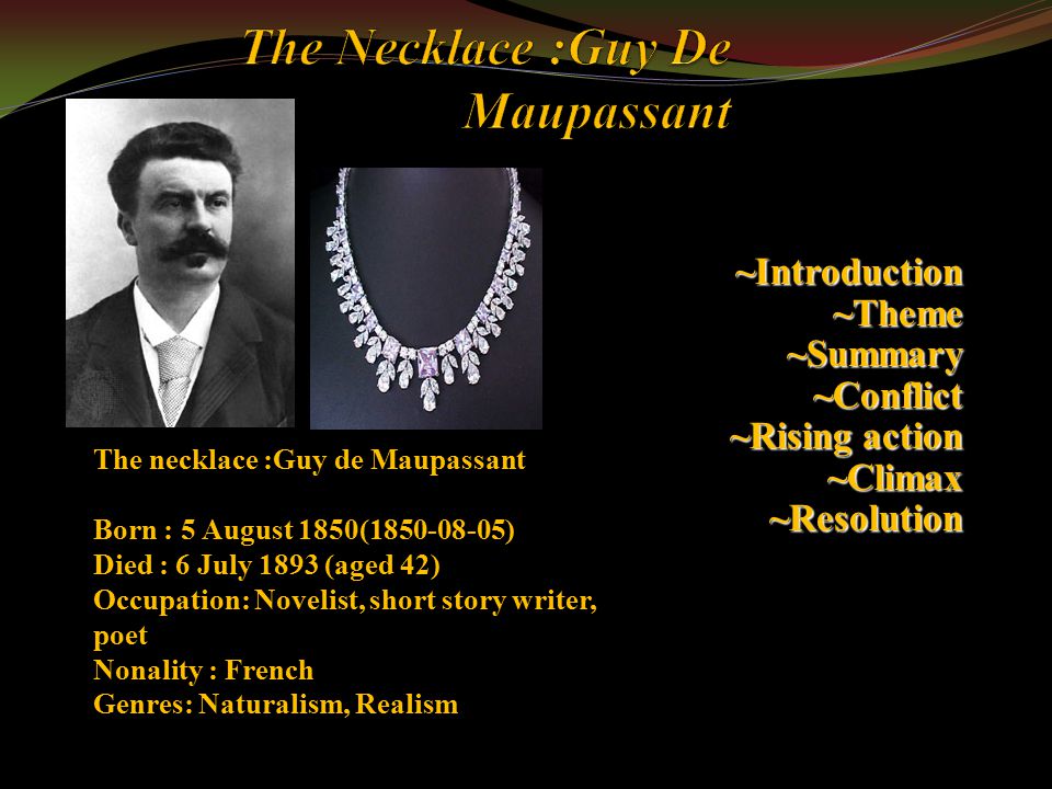 The jewelry by guy de maupassant essay