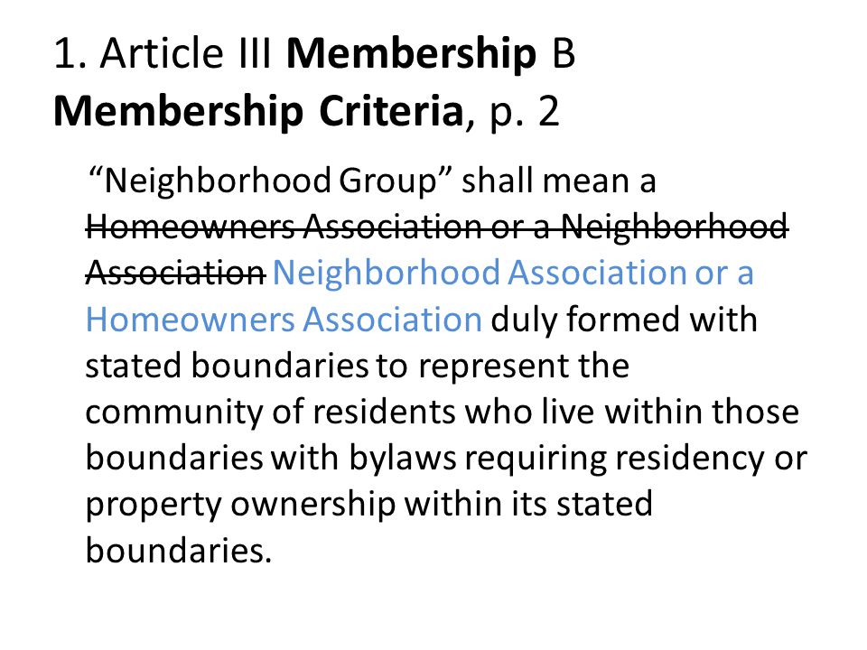 1. Article III Membership B Membership Criteria, p.
